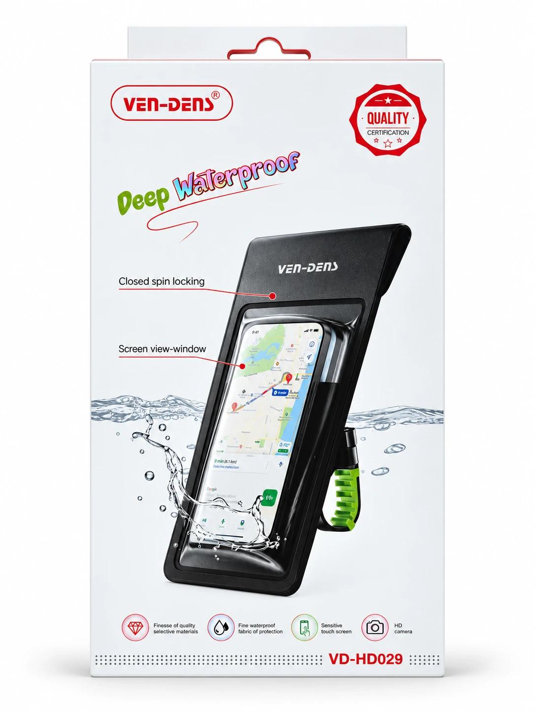 VEN-DENS Waterproof Phone Pouch with Touchscreen Window – Model VD-HD029